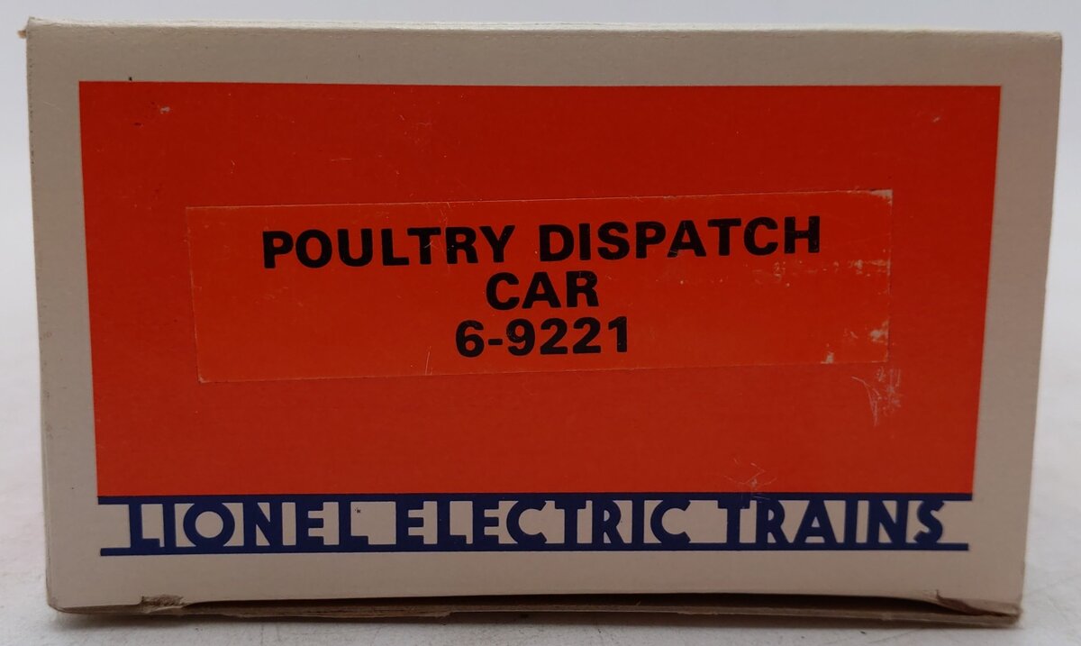 Lionel 6-9221 O Gauge Poultry Dispatch Operating Car #9221 EX/Box