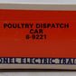 Lionel 6-9221 O Gauge Poultry Dispatch Operating Car #9221 EX/Box