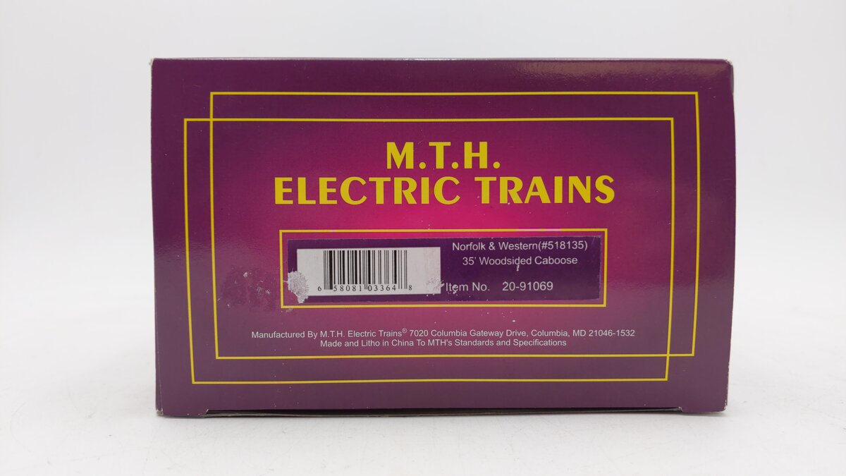 MTH 20-91069 O Scale N&W Woodsided Caboose #518000 EX/Box