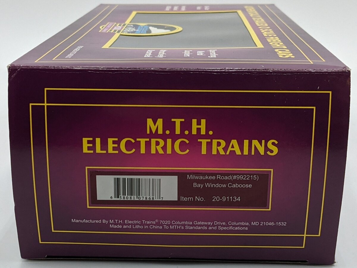 MTH 20-91134 O Milwaukee Road Bay Window Caboose NIB