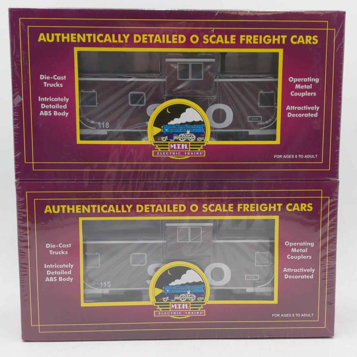MTH 20-91089 O Gauge Extended Vision Caboose (2-Pack) MT/Box