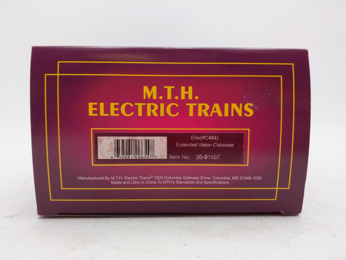 MTH 20-91107 O Gauge Erie Extended Vision Caboose #C-484 EX/Box