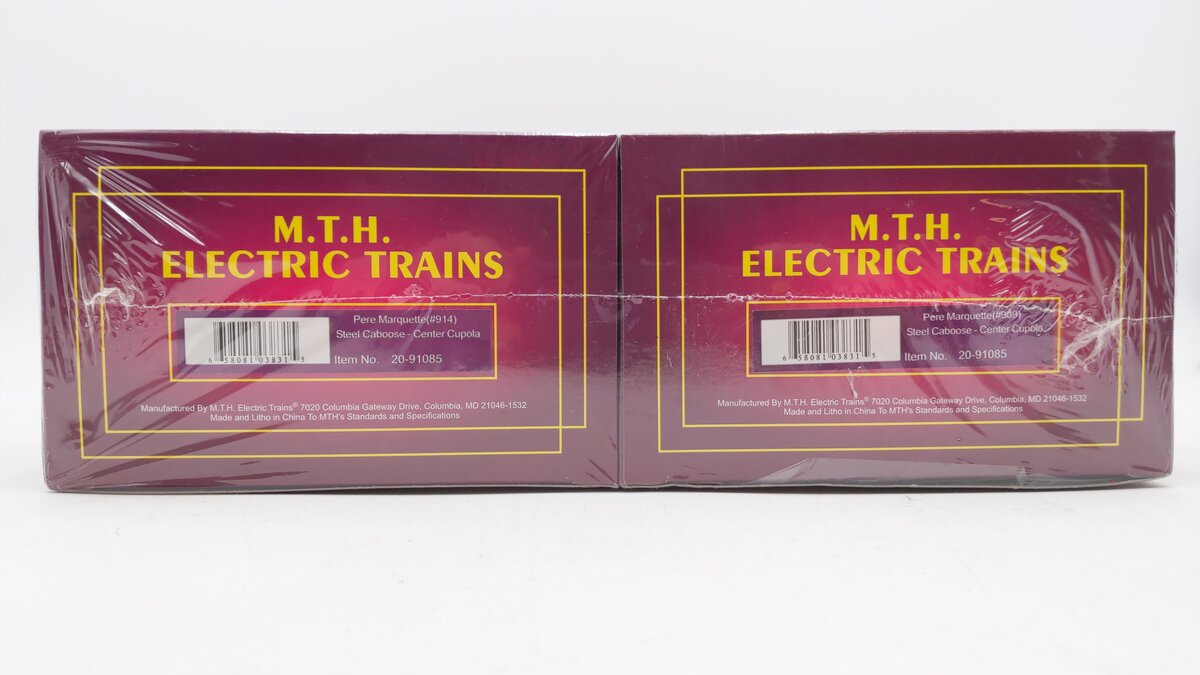 MTH O Gauge 20-91085 Pere Marquette Center Cupola Steel Caboose (2 Pack) MT/Box