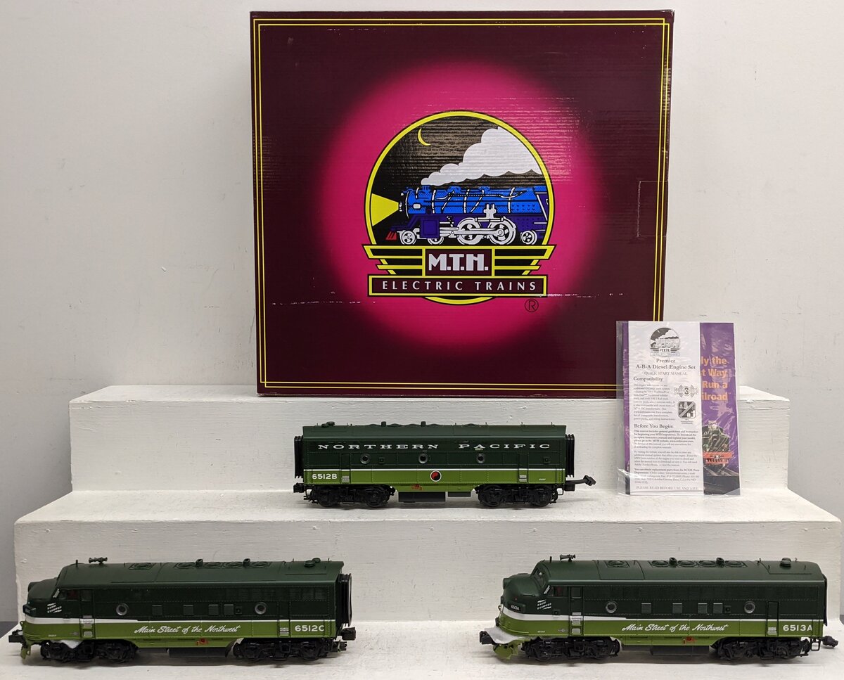 MTH 20-20388-1 Northern Pacific F-7 ABA O Gauge Diesel Train Set w/PS 3.0 NIB