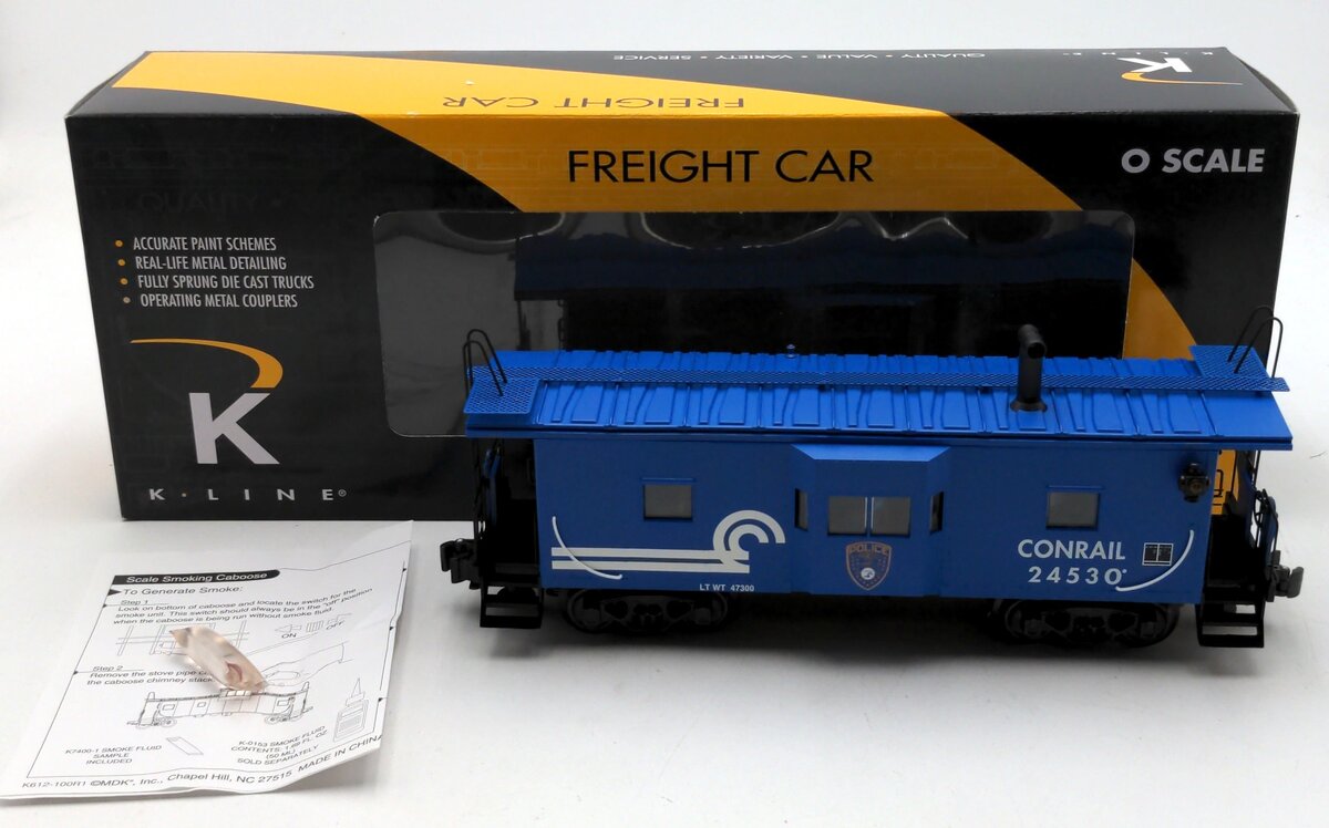 K-Line K612-1411 Conrail Railroad Police Window Caboose NIB