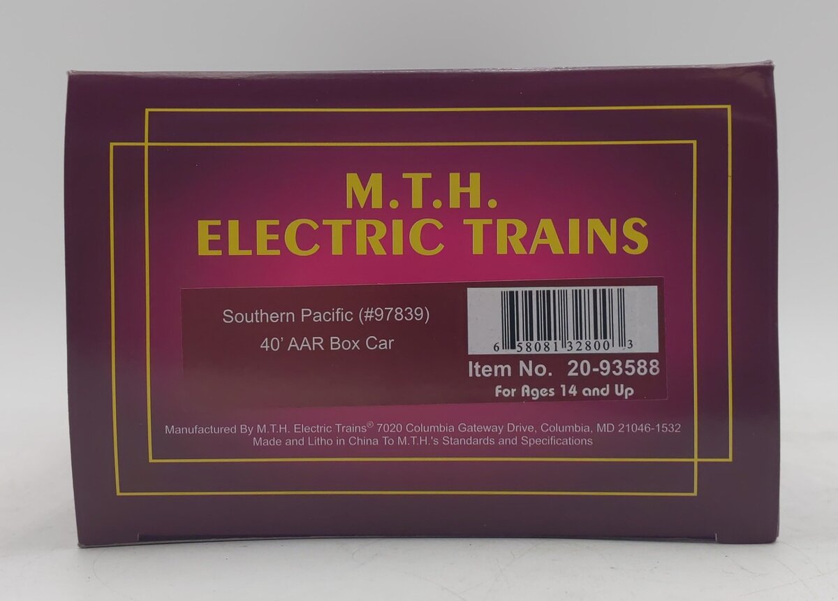 MTH 20-93588 O Gauge Southern Pacific 40' AAR Boxcar #97839 NIB