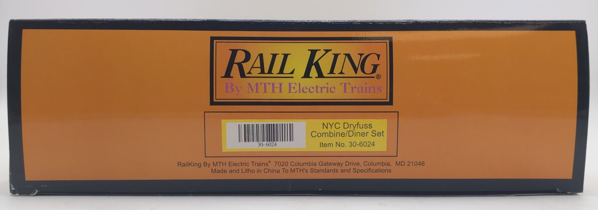 MTH 30-6024 O NYC RailKing O-27 Streamlined Combo/Diner Passenger Set (Set of 2) LN/Box
