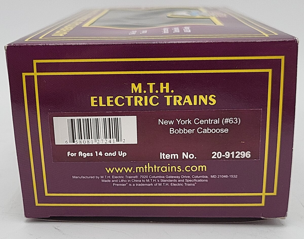 MTH 20-91296 New York Central Bobber Caboose #63 LN/Box