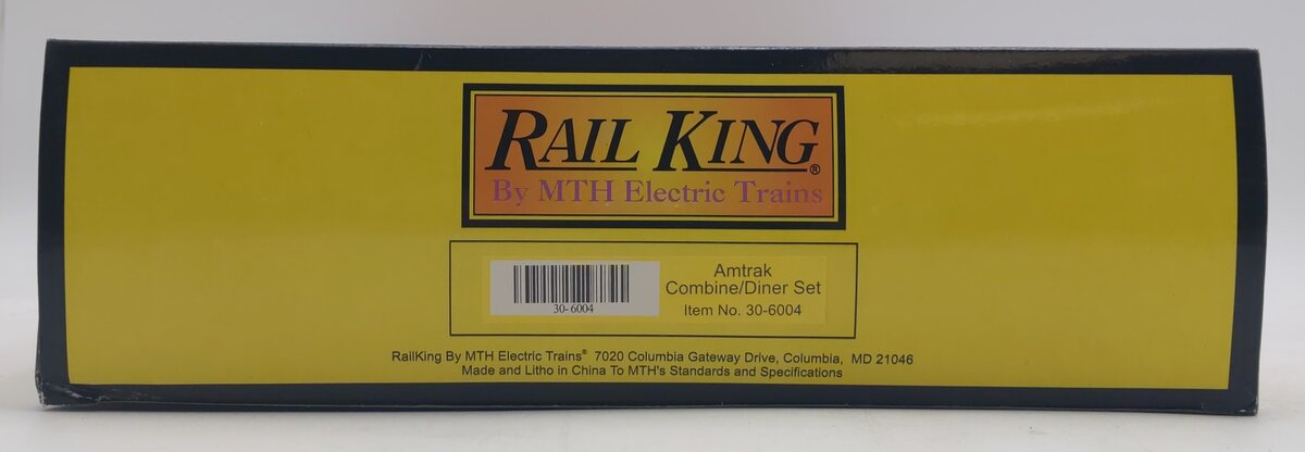 MTH 30-6004 O Amtrak Streamlined Combine/Diner Set Passenger Set (Set of 2) NIB
