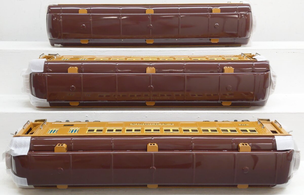 MTH 11-40107 Std. Gauge Two-Tone Brown Lionel Corp. Tinplate 3-Car State Set NIB