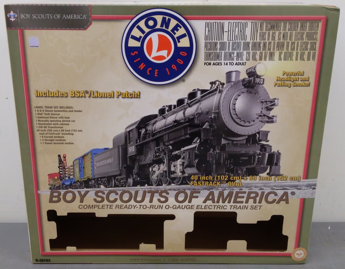 Lionel 6-30161 O Gauge Boy Scouts of America Steam Freight Train Set EX/Box