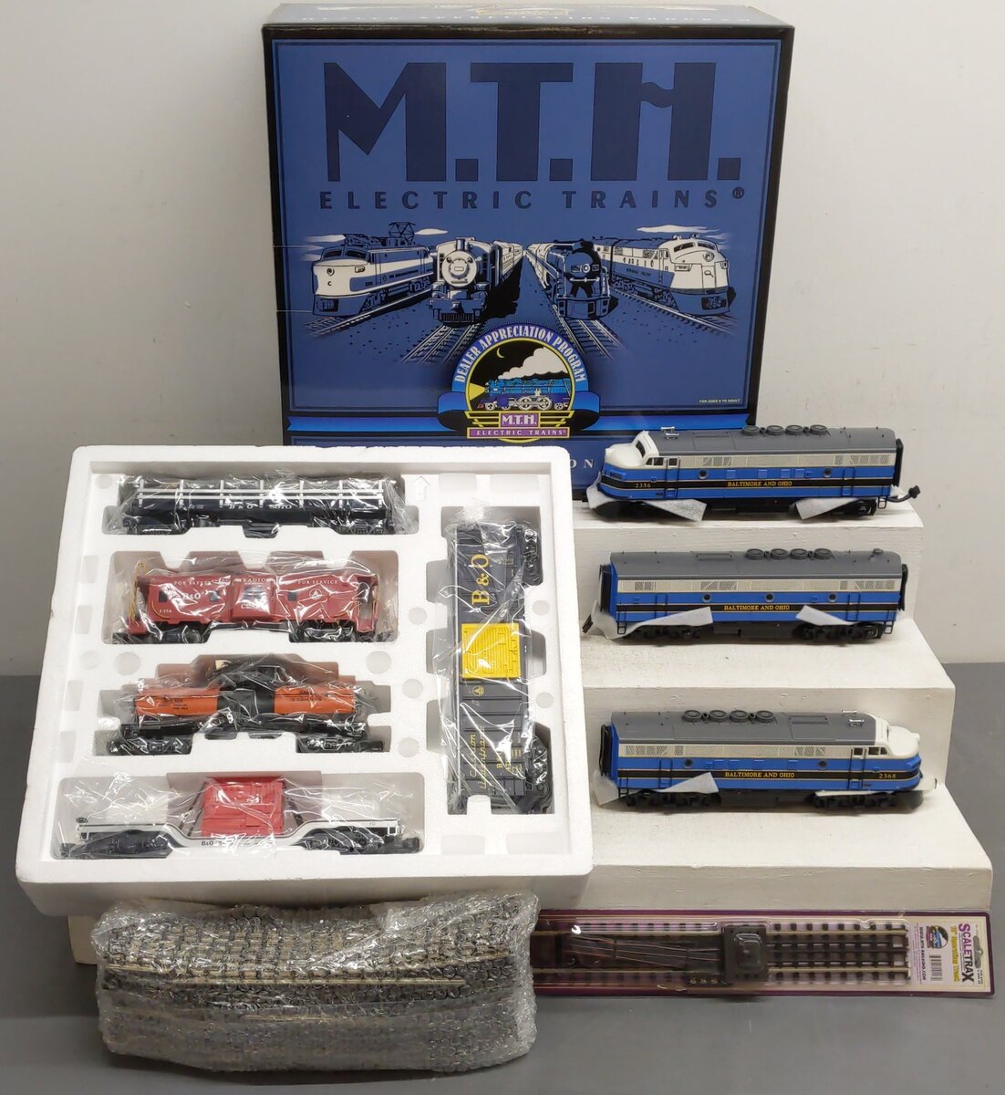 MTH 20-80004A O Gauge Baltimore & Ohio F-3 ABA Diesel Freight Train Set w/PS 2.0 NIB