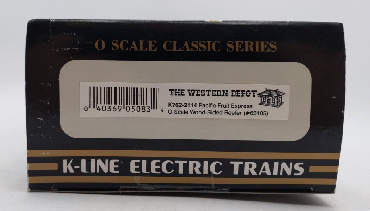 K-Line K762-2114 O Gauge Pacific Fruit Express Reefer Car #65405 LN/Box