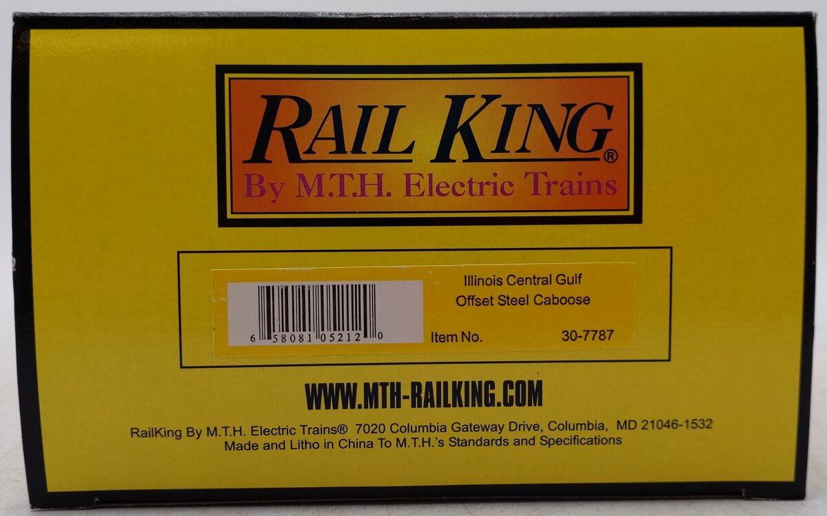MTH 30-7787 O Illinois Central Gulf RailKing Offset Steel Caboose Car #199114 EX/Box