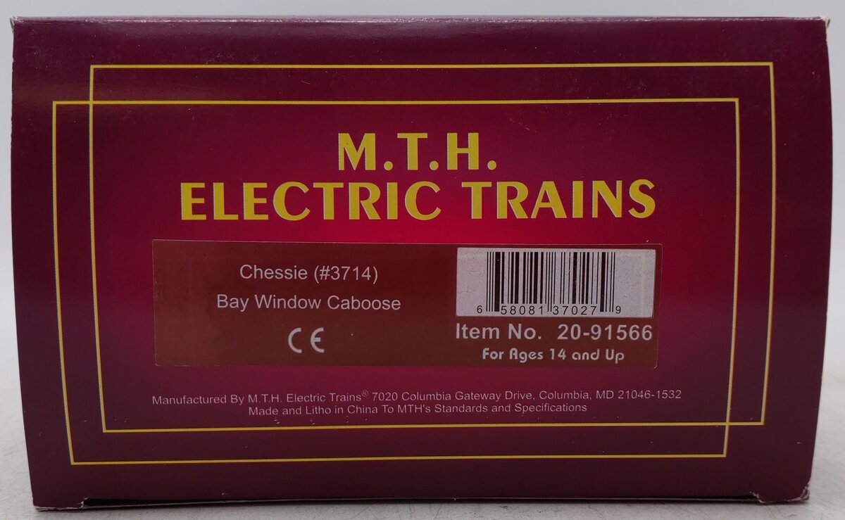MTH 20-91566 O B&O Chessie System Bay Window Caboose #3714 LN/Box