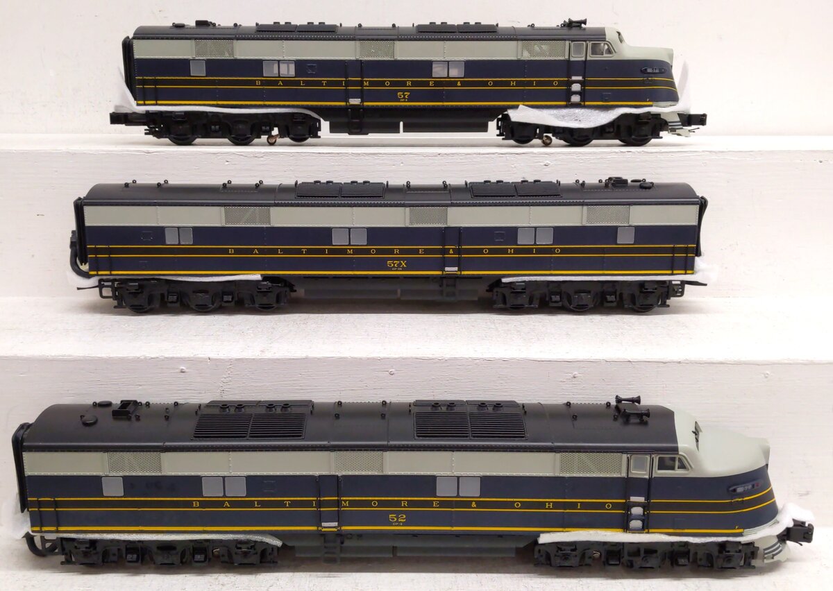 MTH 20-2258-1 O Baltimore & Ohio E-6 ABA Diesel Engine Set w/PS2 ##57/57/52 LN/Box