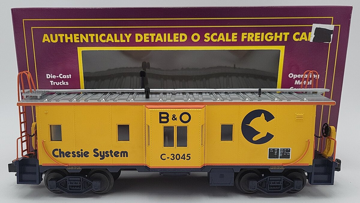 MTH 20-91038 O Gauge Chessie Bay Window Caboose #C-3045 EX/Box