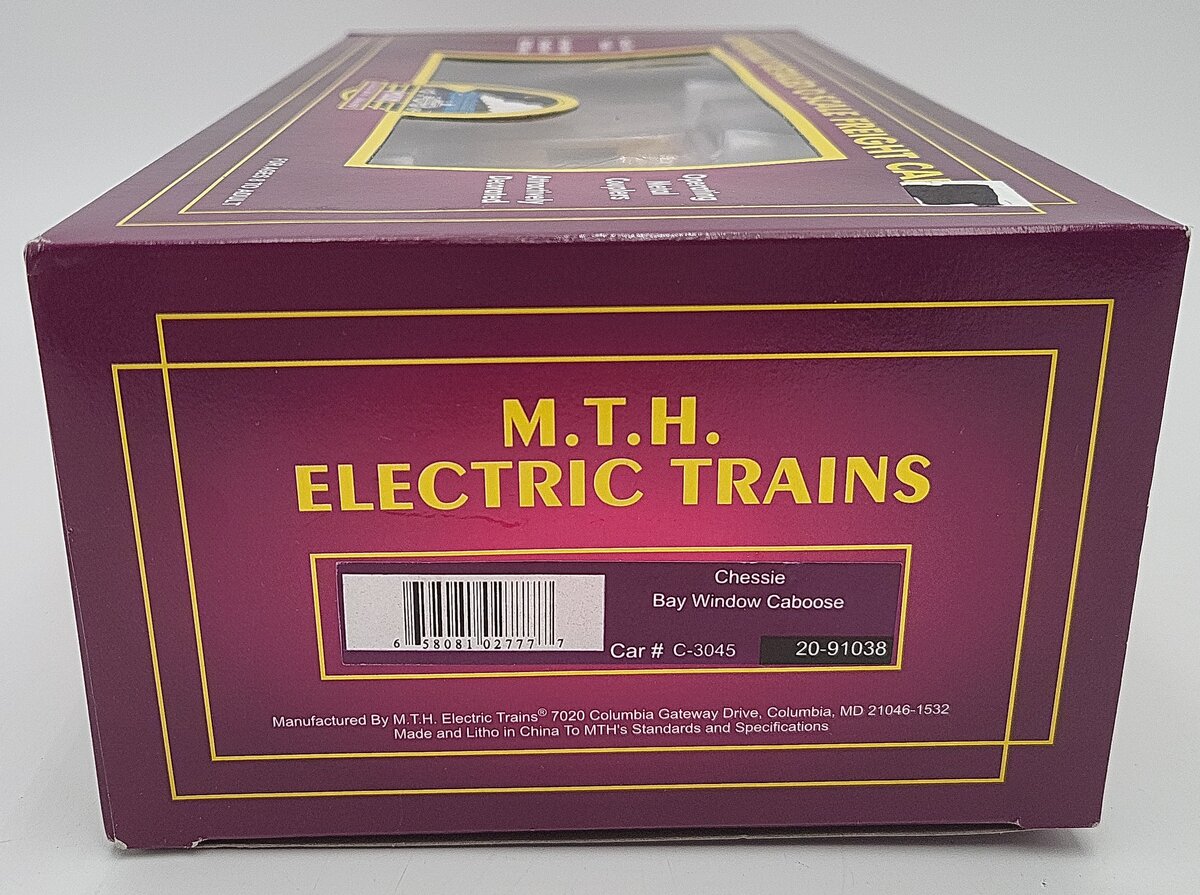 MTH 20-91038 O Gauge Chessie Bay Window Caboose #C-3045 EX/Box