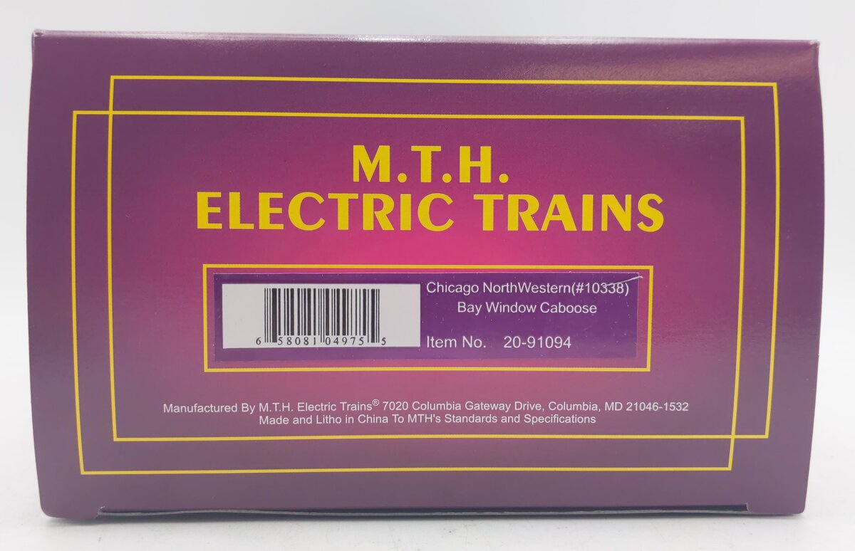 MTH 20-91094 O Gauge Chicago & Northwestern Bay Window Caboose #10338 EX/Box