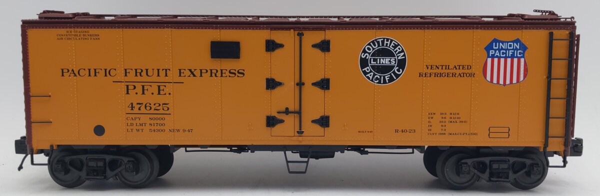 MTH 20-94244 O-Gauge Pacific Fruit Express 40' Steel Sided Reefer Car #47629