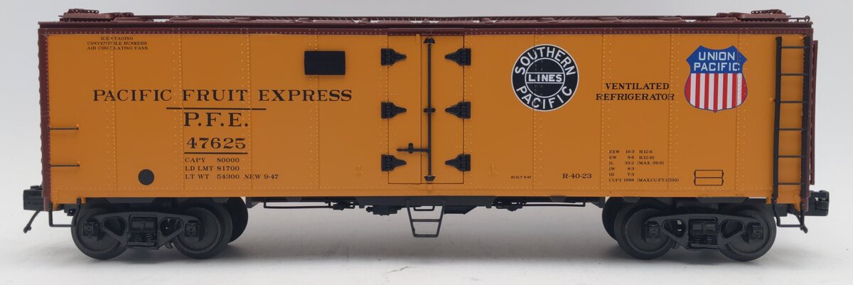 MTH 20-94244 O-Gauge Pacific Fruit Express 40' Steel Sided Reefer Car #47629