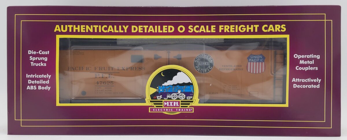 MTH 20-94244 O-Gauge Pacific Fruit Express 40' Steel Sided Reefer Car #47629