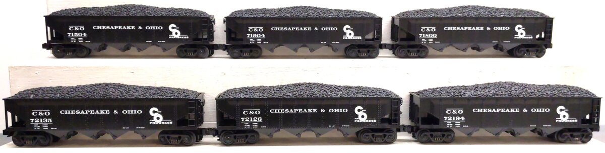MTH 30-7520 O Chesapeake & Ohio Quad Hopper 6-Car Set LN/Box