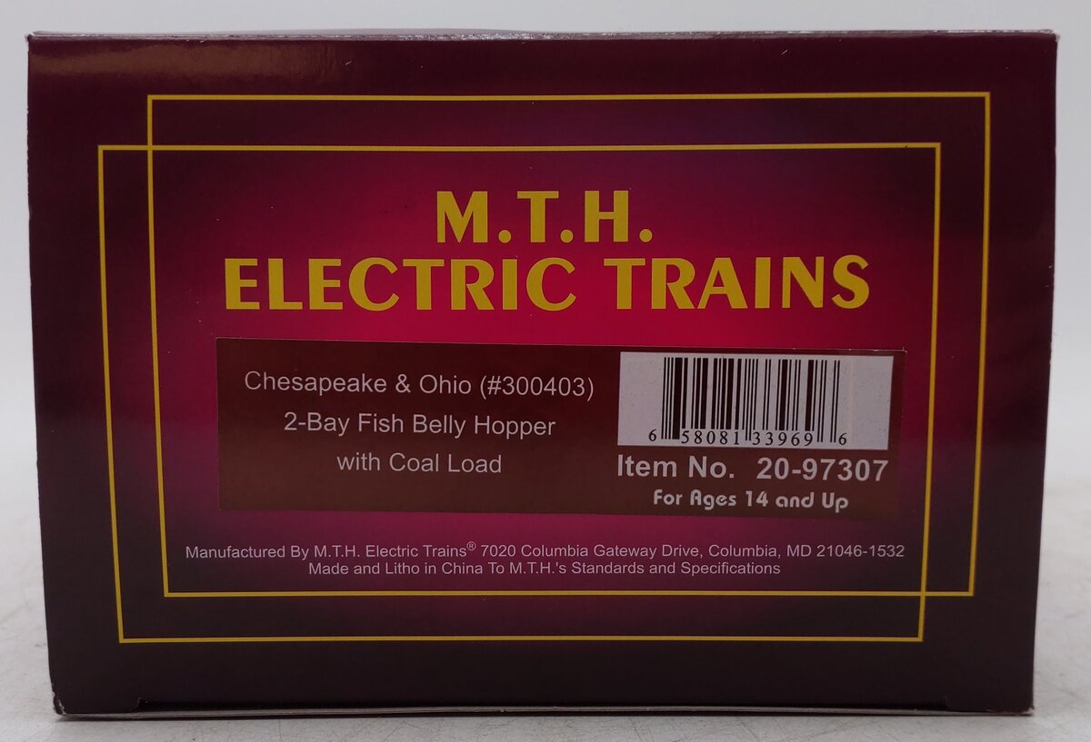 MTH 20-97307 O Chesapeake & Ohio 2-Bay Fish Belly Hopper NIB