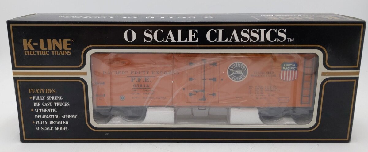 K-Line K762-2118 O Gauge PFE Woodside Reefer Car #65612 LN/Box