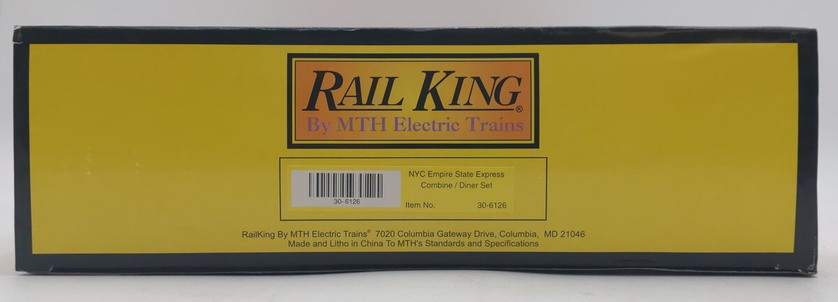 MTH 30-6126 O NYC RailKing O-27 Streamlined Combo/Diner Set (Set of 2) NIB