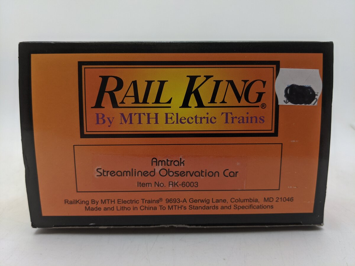 MTH 30-6003 O Gauge Amtrak "Philadelphia" Observation Passenger Car EX/Box
