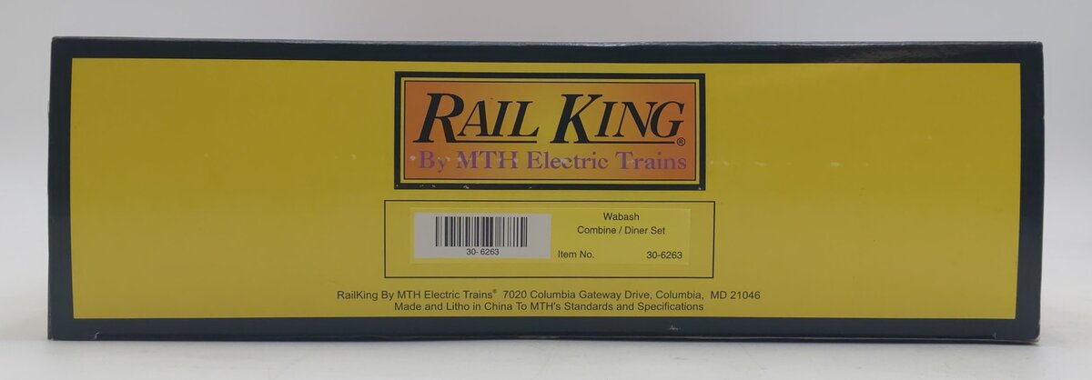 MTH 30-6263 O Wabash RailKing Madison Combo/Diner Set (Set of 2) NIB