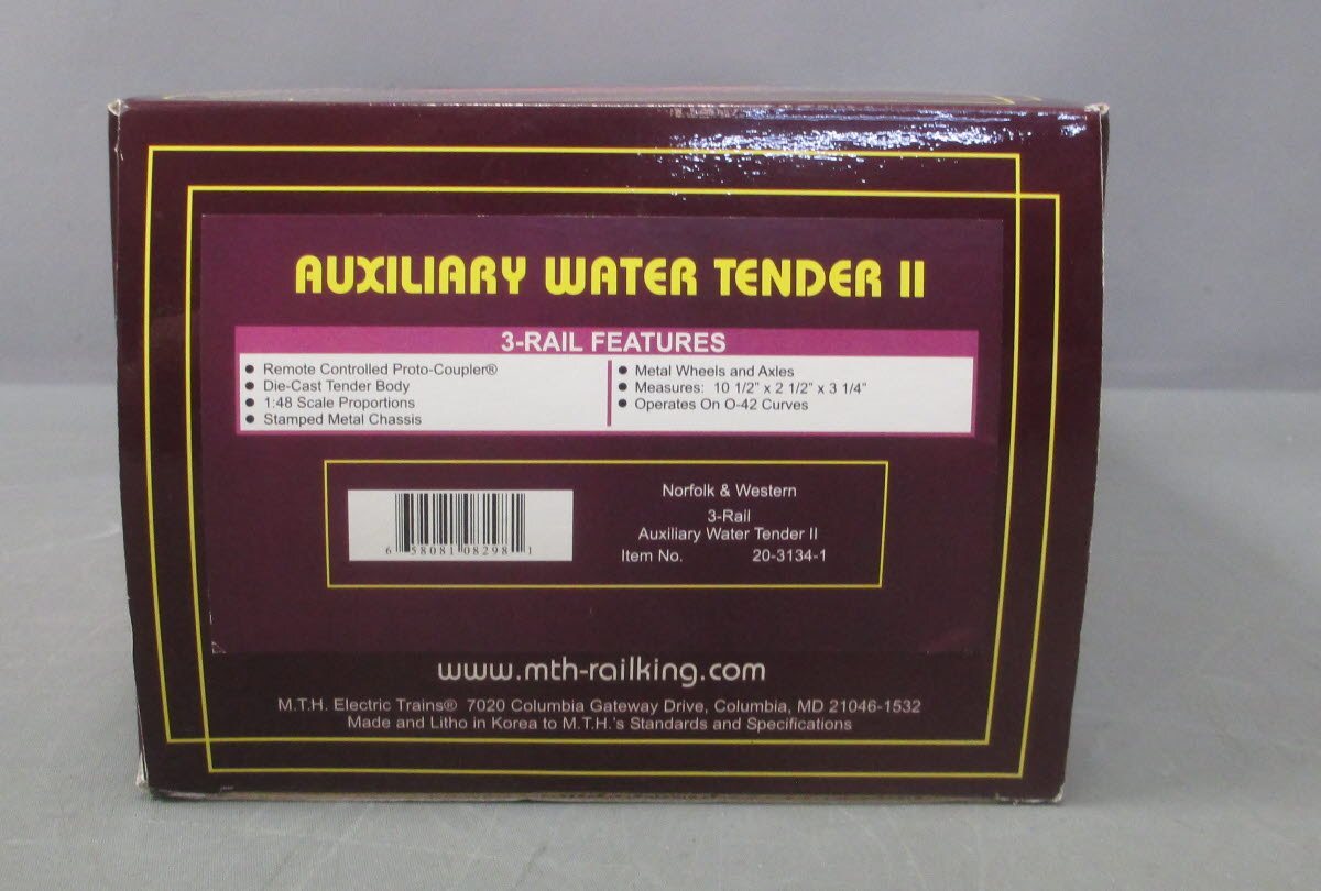 MTH 20-3134-1 Norfolk & Western Auxiliary Water Tender LN/Box
