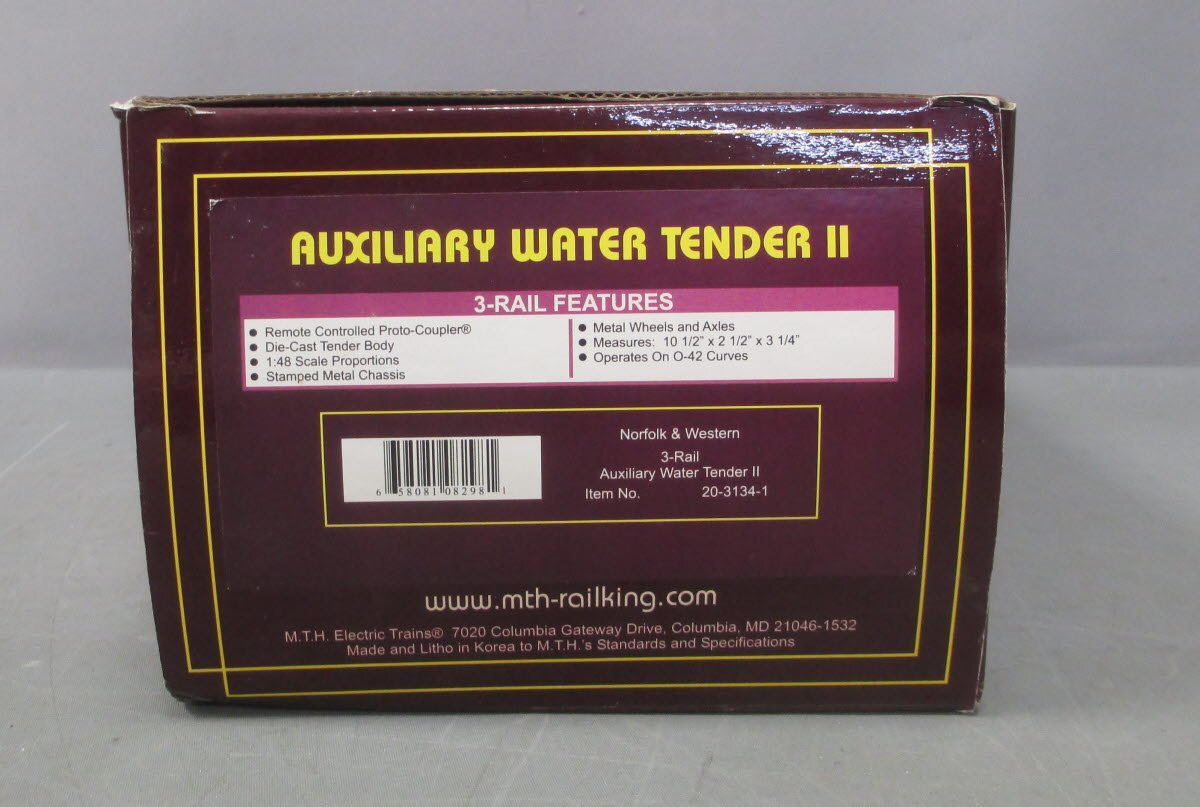 MTH 20-3134-1 Norfolk & Western Auxiliary Water Tender LN/Box