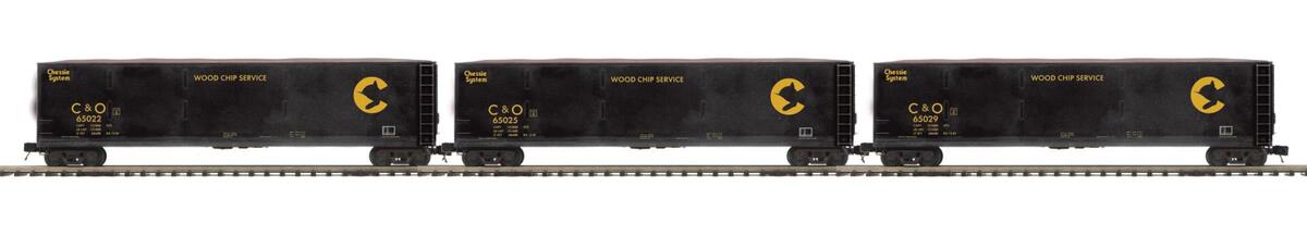 MTH 20-92028 Chessie 3-Car Wood Chip Hopper Car Set MT/Box