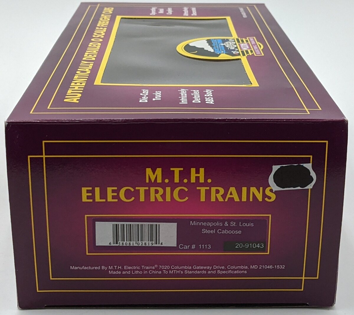 MTH 20-91043 O Gauge Minneapolis & St.Louis Caboose #1113 NIB