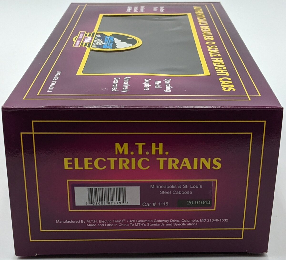 MTH 20-91043 O Gauge Minneapolis & St.Louis Caboose #1115 NIB