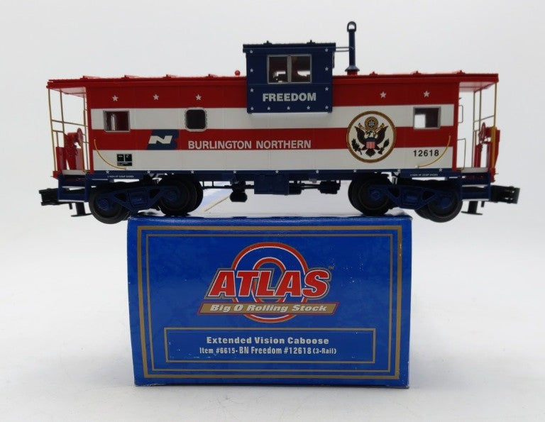 Atlas 6615 O Gauge BN Freedom Extended Vision Caboose #12618 - 3 Rail LN/Box