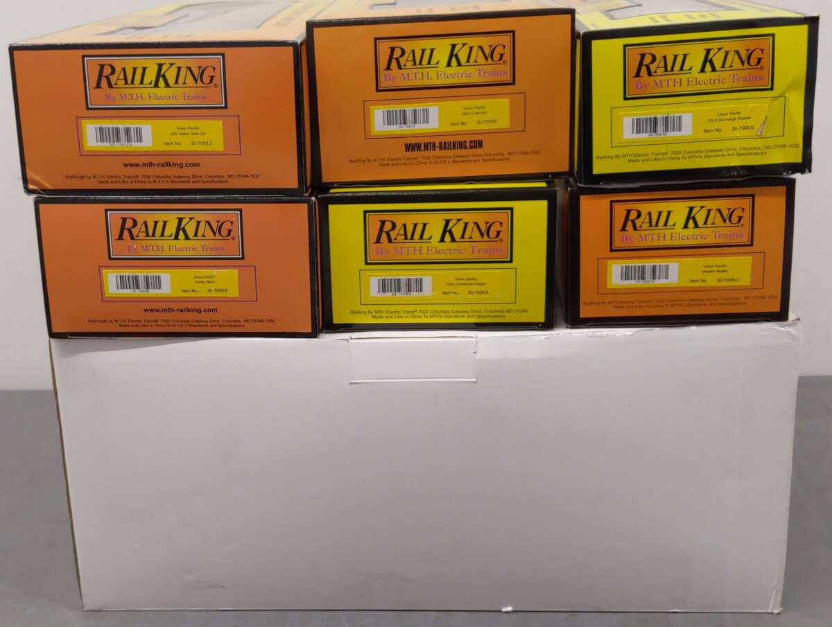 MTH 30-7005 O Union Pacific RailKing Freight Car Set (Set of 6) EX/Box