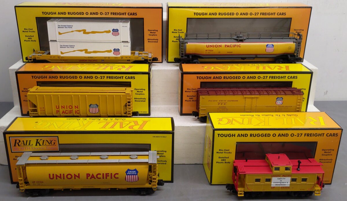 MTH 30-7005 O Union Pacific RailKing Freight Car Set (Set of 6) EX/Box