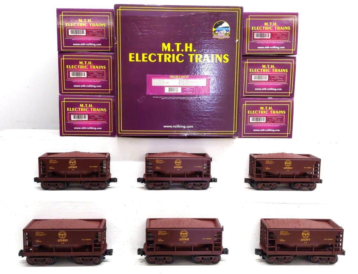 MTH 20-90163 O Duluth Missabe & Northern Ore Car Set (Set of 6) NIB