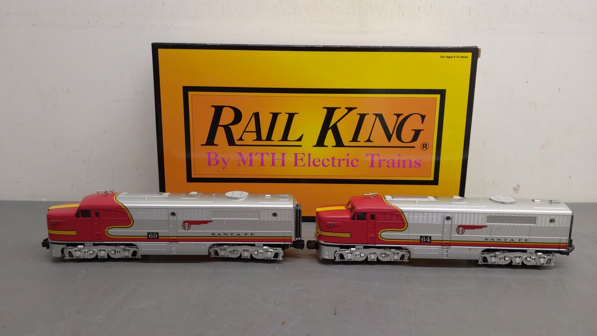 MTH 30-2150-1 Santa Fe Alco PA AA Diesel Engine Set w/PS1 #64/69 EX/Box