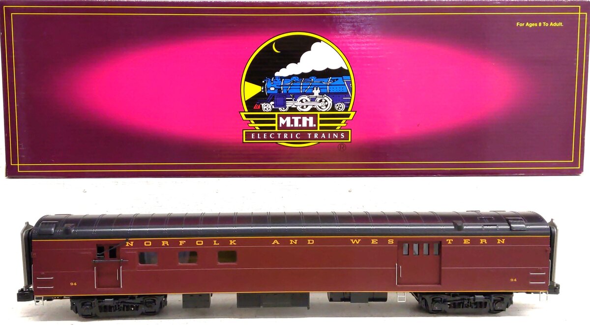 MTH 20-68145 O Norfolk & Western 70’ ABS RPO Passenger Car (Smooth) LN/Box