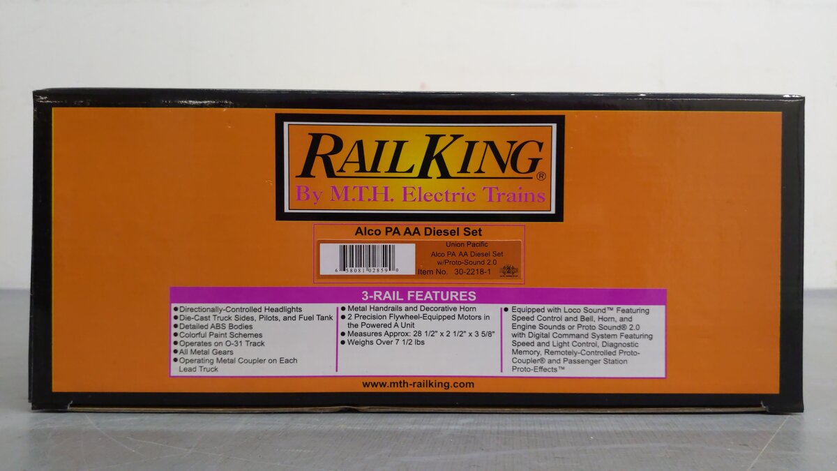 MTH 30-2218-1 UP Alco PA AA Diesel Engine Set w/PS2 #602/604 EX/Box