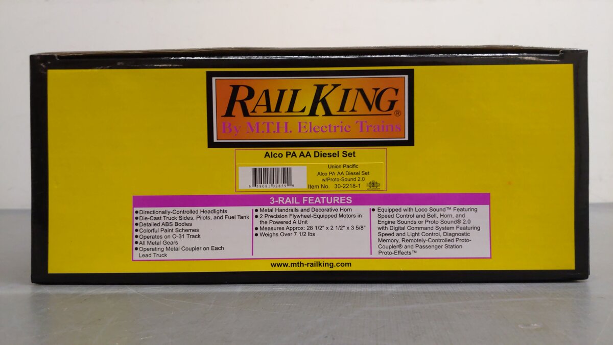 MTH 30-2218-1 UP Alco PA AA Diesel Engine Set w/PS2 #602/604 EX/Box