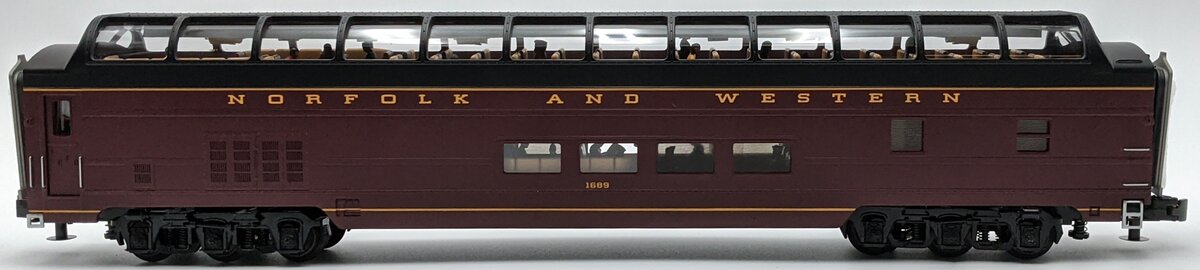 MTH 20-67145 Norfolk & Western 70’ ABS Full Length Vista Dome Passenger Car EX/Box