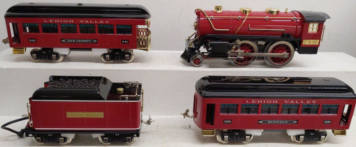 MTH 10-1298-1 Lehigh Valley Std Gauge Steam Passenger Train Set w/PS 2.0 #384 EX/Box