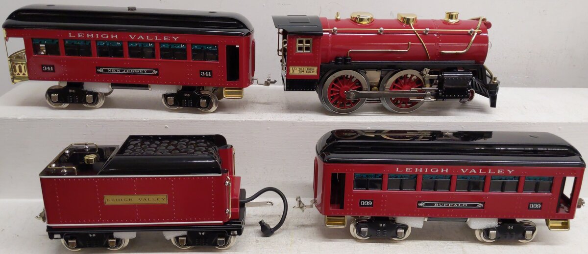 MTH 10-1298-1 Lehigh Valley Std Gauge Steam Passenger Train Set w/PS 2.0 #384 EX/Box