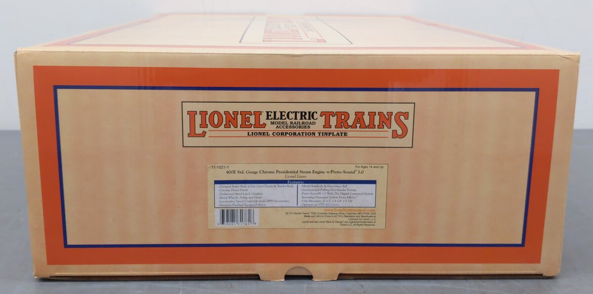 MTH 11-1021-1 STD Gauge Chrome Pesidential Steam Locomotive w/ PS-3 LN/Box