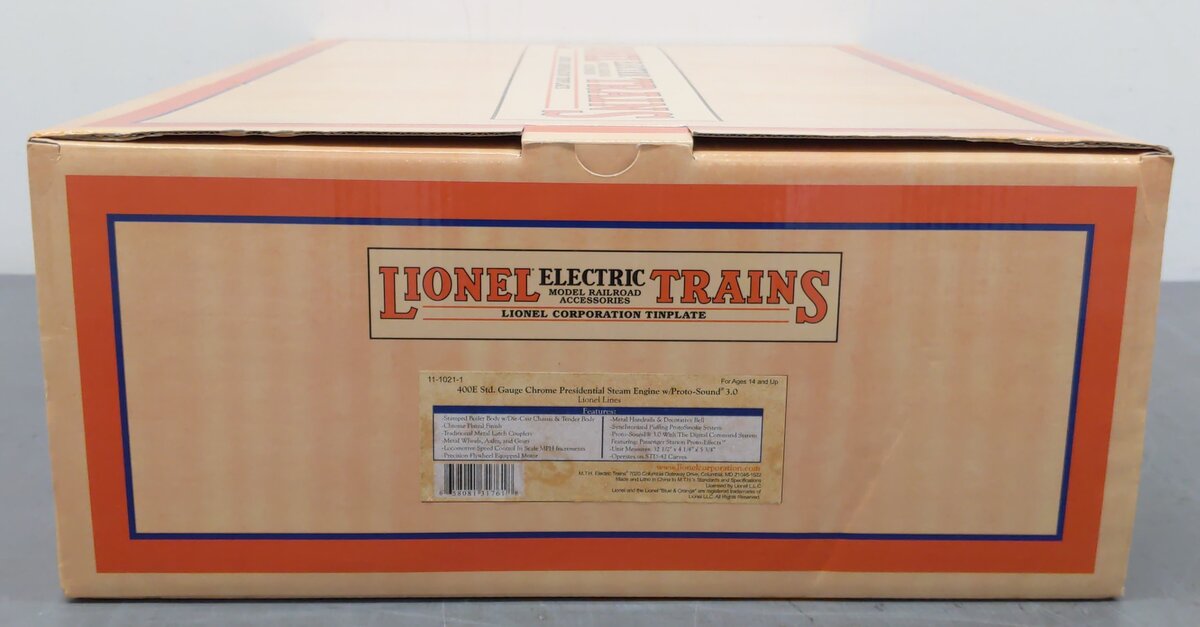MTH 11-1021-1 STD Gauge Chrome Pesidential Steam Locomotive w/ PS-3 LN/Box